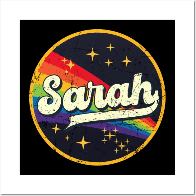 Sarah // Rainbow In Space Vintage Grunge-Style Wall Art by LMW Art